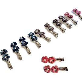 Colorful Hair Barrettes - 36 Pieces (Sparkle Flower Hair Clips)