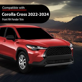 Front Right Fender Trim Molding, Fit Toyota Corolla Cross (submodel: L, LE, XLE) 2022 2023, Wheel Arch Trim, Passenger Side Black