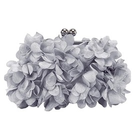 Fioeyr Women's Satin Flowers Evening Clutch Elegant Party Prom Wedding Evening Handbag Purse Chain Crossbody Shoulder Bag