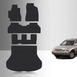 TOUGHPRO Full Set Floor + 3rd Row + Cargo Mats Accessories Set for Toyota Highlander Hybrid All Weather Heavy Duty (Made in USA) Black Rubber 2001 2002 2003 2004 2005 2006 2007