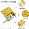 visesunny Yellow Duck Toy 2Pcs Wet Bag with Zippered Pockets