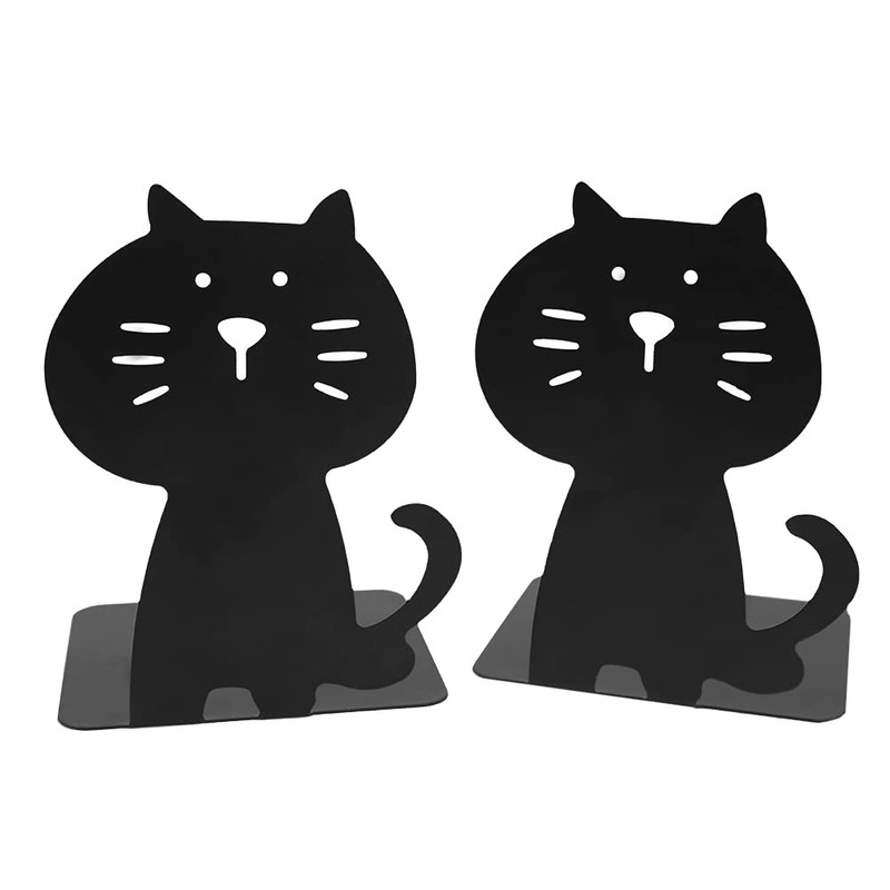Cat Bookends, Cute and Thickening Metal, Sturdy Durable, Book Organizer