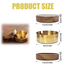 AHEJIOO Ashtray with Lid for Outdoors, Outdoor Ashtray Made of Wood, Removable Stainless Steel Lining, Windproof, Ideal for Garden, Balcony, Patio, Gift Idea for Men