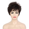EMMOR Short Black Brown Human Hair Wigs for Women Blend