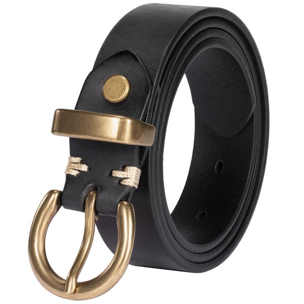 TYWestyles - Cinturón de piel genuino para mujer, diseño clásico