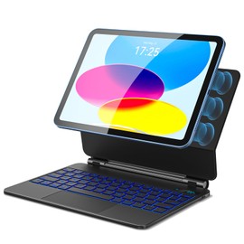 FUWANG Keyboard Case for iPad A16 11th Generation & 10th Generation – Magic-Style Backlit Keyboard with Multi-Touch Trackpad – Floating Cantilever Stand Magnetic Keyboard Case for iPad 11th 11 inch