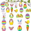 Doyomtoy Wooden Easter Pendants, Pack of 24 Easter Wooden Ornaments