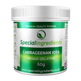 Special Ingredients Carrageenan Iota Premium Quality Food Grade Powder 50g, Suitable for Vegan's & Vegetarian's, Non GMO, Recyclable Plastic Container
