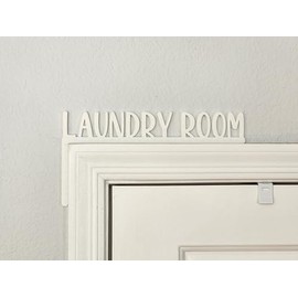 Laundry Room Door Topper | Farmhouse Style | Over The Door Sign | Laundry Sign | Home Decor | Door Corner (Left Side White)