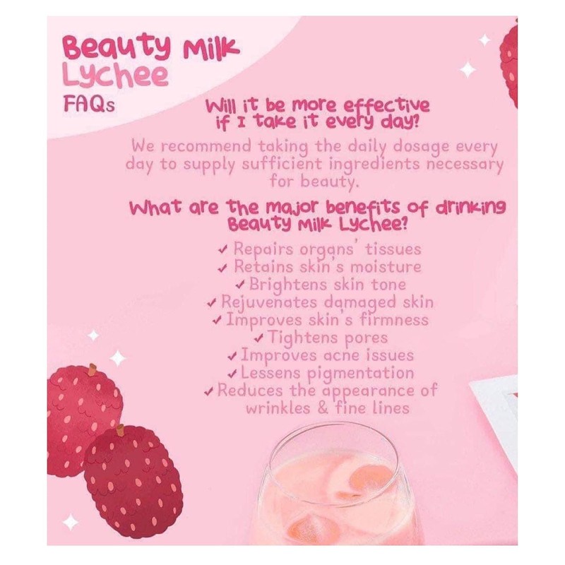 Dear Face Beauty Milk - Premium Japanese Lychee Drink (10