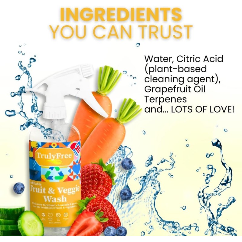 Truly Free Natural Fruit and Veggie Wash Kit - DIY
