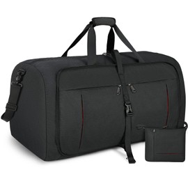 NUBILY Travel Duffle Holdall Bag Men Overnight Weekend Gym Sport Bag Women Black