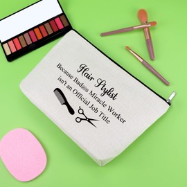 Funny Hair Stylist Gifts Makeup Bag Hairdresser Gifts for Women Hair Stylist Appreciation Gifts Cosmetic Bag Cosmetology School Graduation Gifts Salon Gifts for Stylist Thank You Gifts Cosmetic Pouch