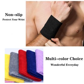 INHEMi 24pcs Sports Wristbands for Gym, Colorful Sweatbands for Kids, Men & Women, Elastic Cotton Sweat Bands for Football, Basketball, Soccer, Running, Tennis, Golf