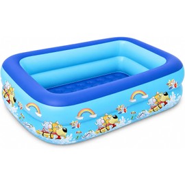 Sunshine Smile Piscina Hinchable para niños, 120 x 85 cm, Redonda, Color Rojo, 3 Capas, para niños de Todas Las Edades