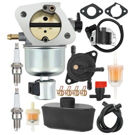 Carburetor 15004-0984 Carb Fit for Kawasaki FR730V FS730V FR651V FS651V Engine Mower Carb Replace 15004-0826 15004-0828 15004-0986 with Fuel Pump (Carb+Fuel Pump+Air Filter+Ignition Coil)
