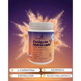 Colágeno Hidrolizado Puro Lumivit Sabor Maracuya 1 Botes 725 G I 30 Días I Con Moringa + Acido Hialuronico + L-carnitina + Probióticos + Prebióticos Y