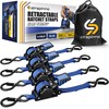 Strapinno Retractable Ratchet Straps 1 in x 10 ft, Secure