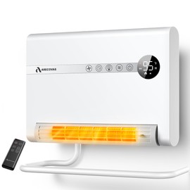 Wall Heater, Space Heater for Bedroom, 1500W PTC Fast Heating Electric Heaters for Indoor Use, 30° Oscillation, Adjustable Thermostat, 24H Timer, Remote Control, Desk or Wall Mounted Heater for Office