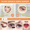 Auxmir 8'' Wall Mounted Lighted Makeup Mirror, 3200mAh Rechargeable Double-Sided