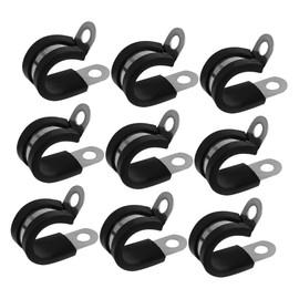 Tofficu 1set Cushioned Stainless Steel Cable Clamps Assortment Kit Shaped Design for Easy Installation for Automotive Household and Industrial Use 20pcs
