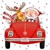 20 Napkins Santa Claus and Reindeer in the Car 33 cm