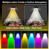 Gtliba Solar Fence Lights Outdoor 10 Colors, Warm White &