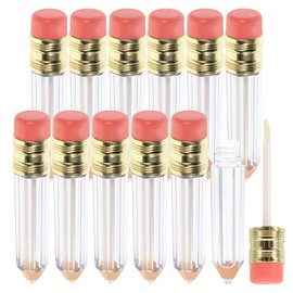 FOMIYES 36 pcs Pencil Shaped Empty Lip Gloss Tubes Containers Gloss Tubes Containers Clear Mini Refillable Lip Oil Bottles (As Shown)