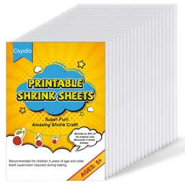 Csyidio 6 Pieces Shrink Paper Sheets, Plastic Printable Sanded Shrink Film for Creating Key Chains, Craft Ornaments Projects for Christmas Gifts (29.5 x 21 cm)