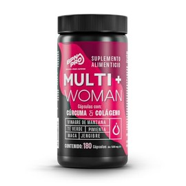 Multivitaminico Para Mujer | 180 Cápsulas | Vitaminas con Colágeno, Curcuma y Pimienta Negra + Vinagre de Manzana + Jengibre Biotina Acido Fólico