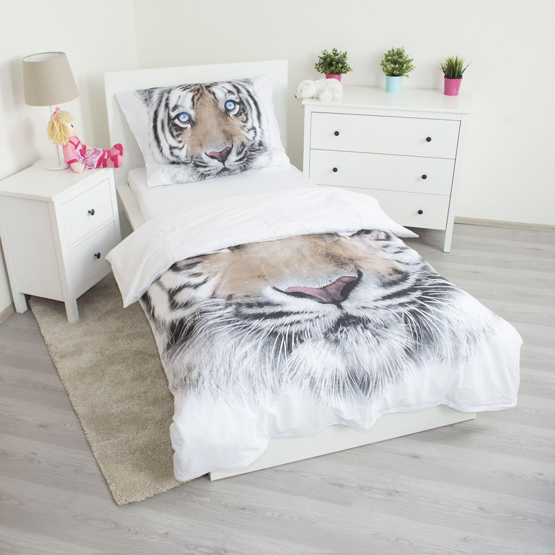 Tiger Blanc Bed Linen 100% Cotton 140 x 200 cm