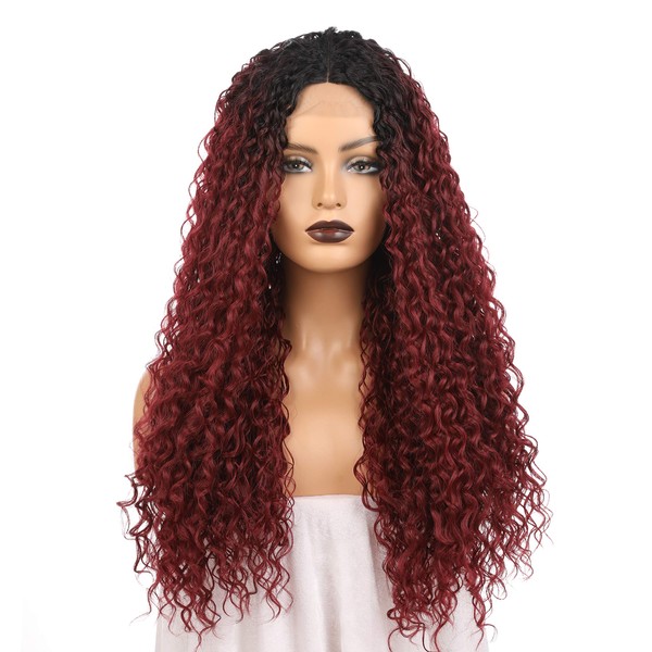 Onedor 23 Inch Kanekalon Futura Synthetic Hair Curly Lace Front Wig (1BOT530)