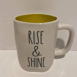 Rae Dunn RISE & SHINE Mug Yellow interior - Ceramic - VALENTINE'S DAY
