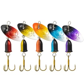 Fishing Lures Spinner Baits, 5X Colorful Sequin Copper Bell Trout Rig Jigs, Fishing Accessories, 360 Degree Rotation Fishing Lures Spoon Lures for Rivers, Lakes, Offshore, Streams