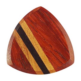 Exotic Plectrums Padauk, Teak,& Ebony Wood Guitar Or Bass Pick - 3.0 mm Ultra Heavy Gauge - 346 Wedge Triangle Shape - Natural Finish Handmade Specialty Exotic Plectrum - 1 Pack