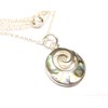 Sterling Silver Spiral Abalone Shell Pendant with 45cm Silver Chain