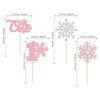 24 piezas de decoración de copo de nieve para cupcake