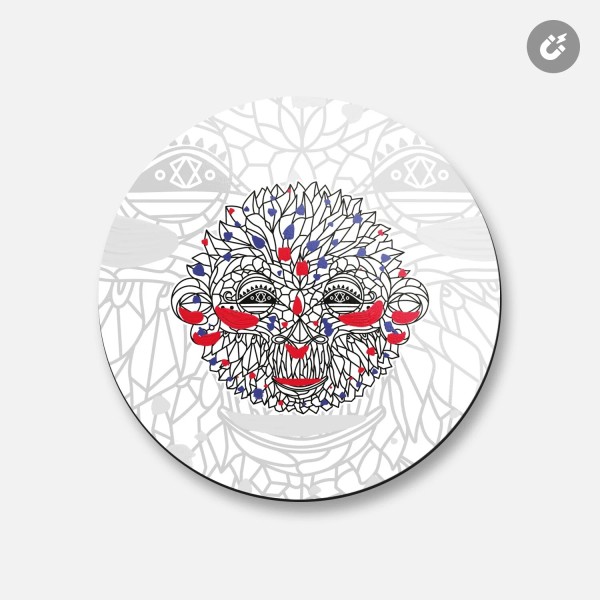 Unbranded Monkey Art Head Animal | 4'' X 4'' Round