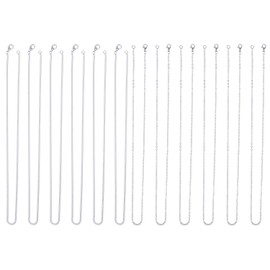 12 Pieces Silver Plated Link Cable Chain Necklaces and Twisted Cross Chain Necklace (24 Inch)