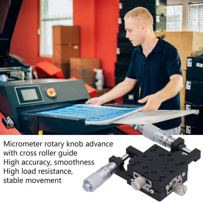 XY Linear Stage Cross Roller Micrometer Manual Slide Table Trimming