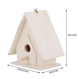 4Pcs Wooden Birdhouse, Mini Hanging Castle Sparrow Breeding Box, Unfinished Wood Bird Cage House Shelter for Finch Cockatiel Budgie Parrot, 2.2x1.6x2.8inch