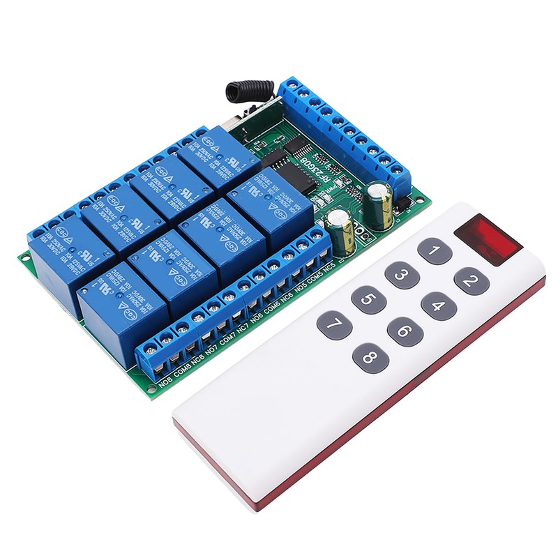 Remote Control Module 8 Channels 433.92MHz Multifunctional 100m Fixed Encoding