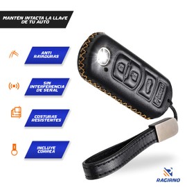 Ragirno Funda para llave de Piel con Correa compatible con Mazda 3 de 4 Botones. Protector con fácil acceso para llave de auto compatible con Mazda 3, 6, MX-5, Miata y más. Car Key Case