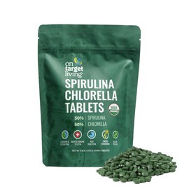 On Target Living Organic Spirulina Chlorella | Supergreens | USDA Organic | 1000 Tablets- 250 G (8.8 oz) | Vegan | Immune Support | Alkalyzing | Nutrient Dense | Protein Dense
