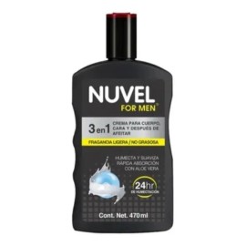 Nuvel For Men Crema Corporal Humectante Para Hombre Con Aloe Tipo de envase Botella