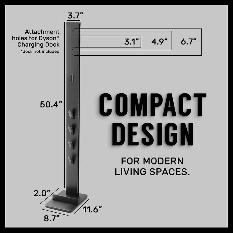 TechOrbits Docking Station Organizer - Vacuum Stand and Attachment Holder,