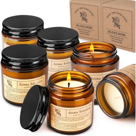 Nasjac Velas Aromaticas Regalo para Mujer, 6 Velas Perfumadas Relajantes 3.5oz, Velas Decorativas Hechas a Mano, Vela Cera de Soya Natural, Vela de Meditacin de Yoga, Regalo Da de San Valentn Madre