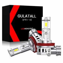 GULATALL H8/H9/H11/H16 LED Headlight, Explosive Light, 18,000 LM, For Vehicle Inspections, 12 V Cars/Motorcycles, White, 6000K, Set of 2