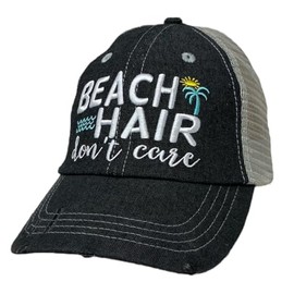 COCOVICI Womens Beach Hair Don't Care Hat Beach Bum -924 Grey