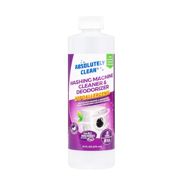 Absolutely Clean Amazing Washing Machine Cleaner & Deodorizer - 16 Uses - Remove Musty Odors Quick & Easy - Better than Bleach - 16oz Bottle - USA MADE